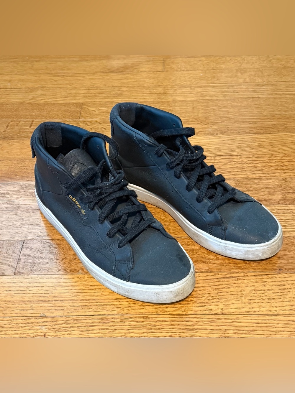 adidas Black High-Top Sneakers with White Midsole